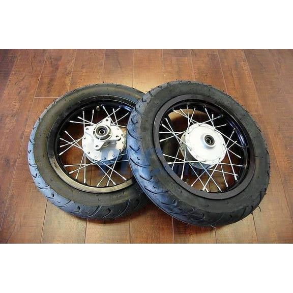 PCC MOTOR 12" DRUM BRAKE FRONT REAR WHEEL SET W/ MOTARD TIRE XR50 CRF50 12MM WMS02