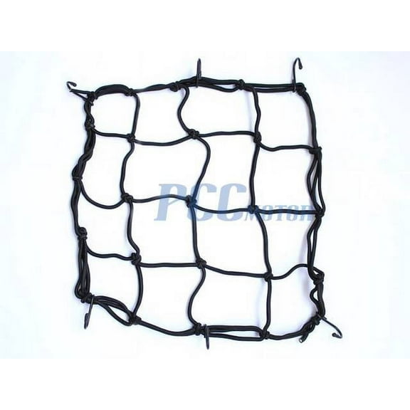 PCC MOTOR 12'' X 12'' Motorcycle Bike ATV Cargo Net Bungee Carrier Helmet 30x30mm NE01_K