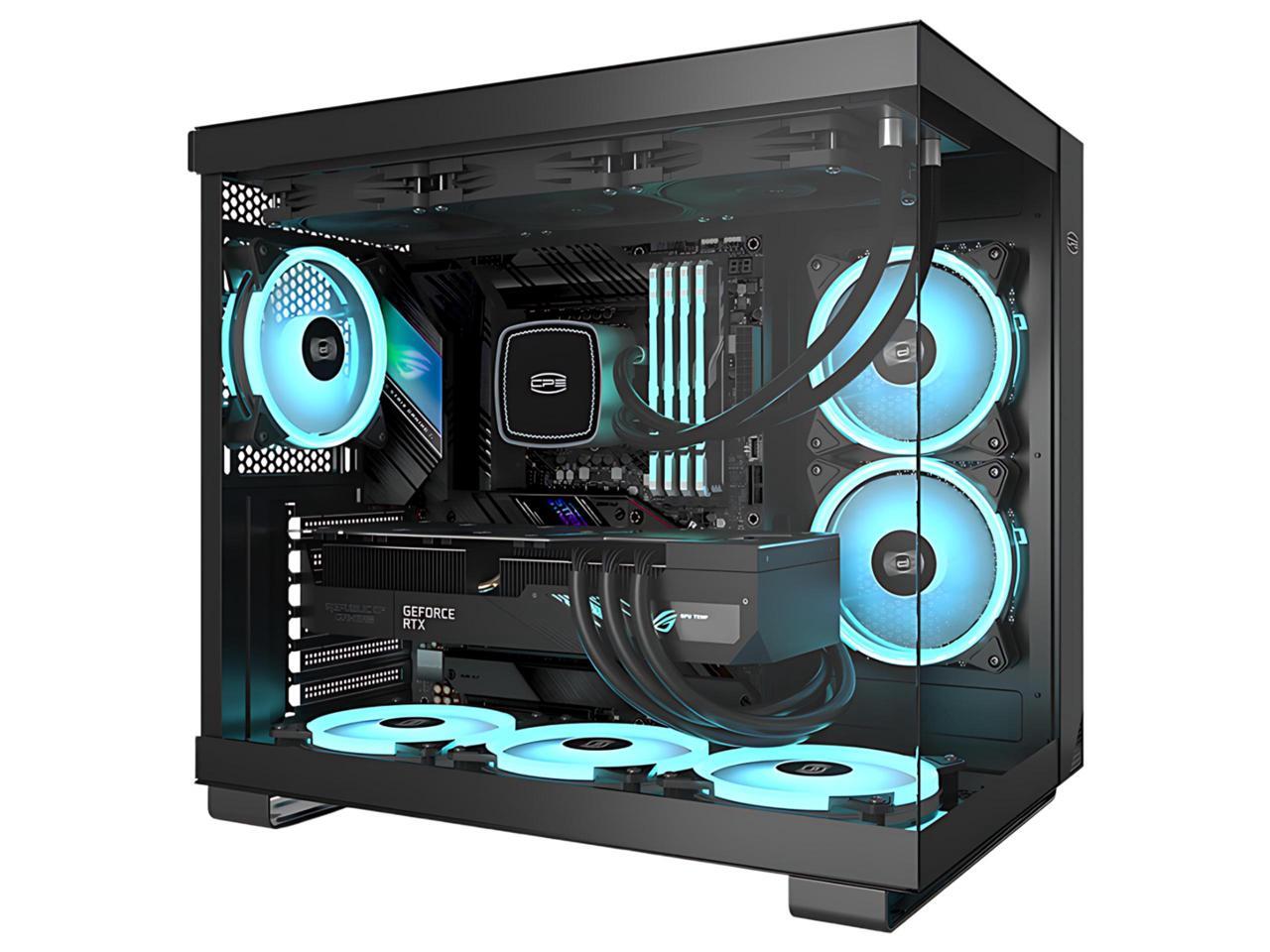 PCCOOLER CPS C3 T500 ARGB PC Case, Dual-Chamber Mid-Tower ATX Case ...
