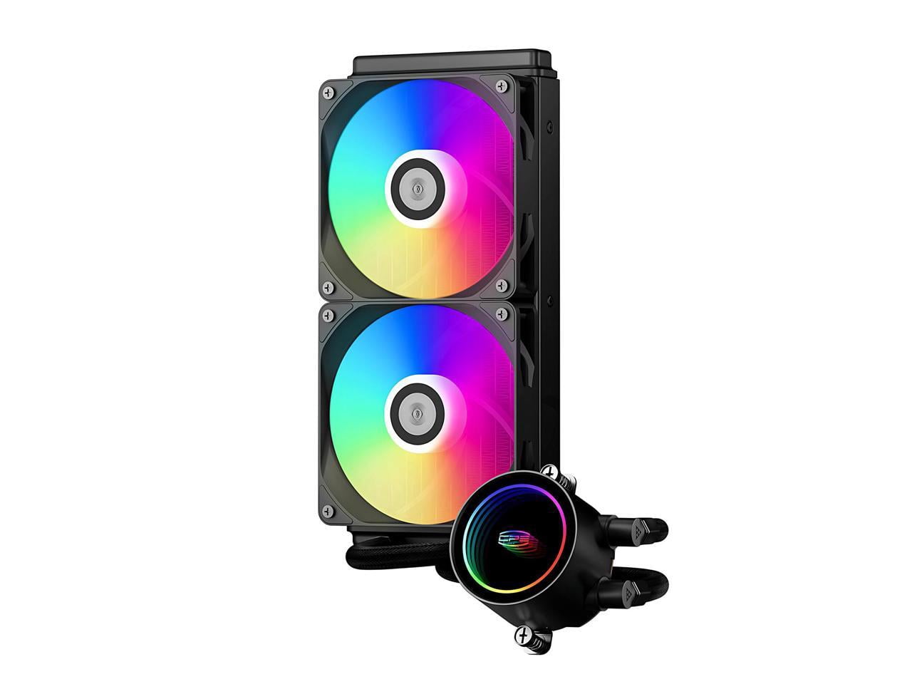 PCCOOLER CPS - DA240 ARGB BK CPU Liquid Cooler with 120mm PWM ARGB FAN, Brand New Low-noise Pump, Pre-mounted Fans on Radiator. For Intel: LGA115X/1200/1700/1851/20XX/AMD AM4/AM5