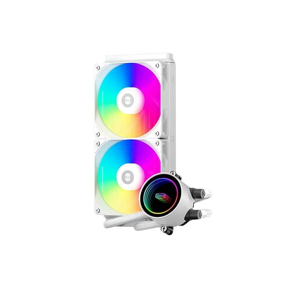PCCOOLER CPS - DA240 ARGB WH CPU Liquid Cooler with 120mm PWM ARGB FAN, Brand New Low-noise Pump, Pre-mounted Fans on Radiator. For Intel: LGA115X/1200/1700/1851/20XX/AMD AM4/AM5