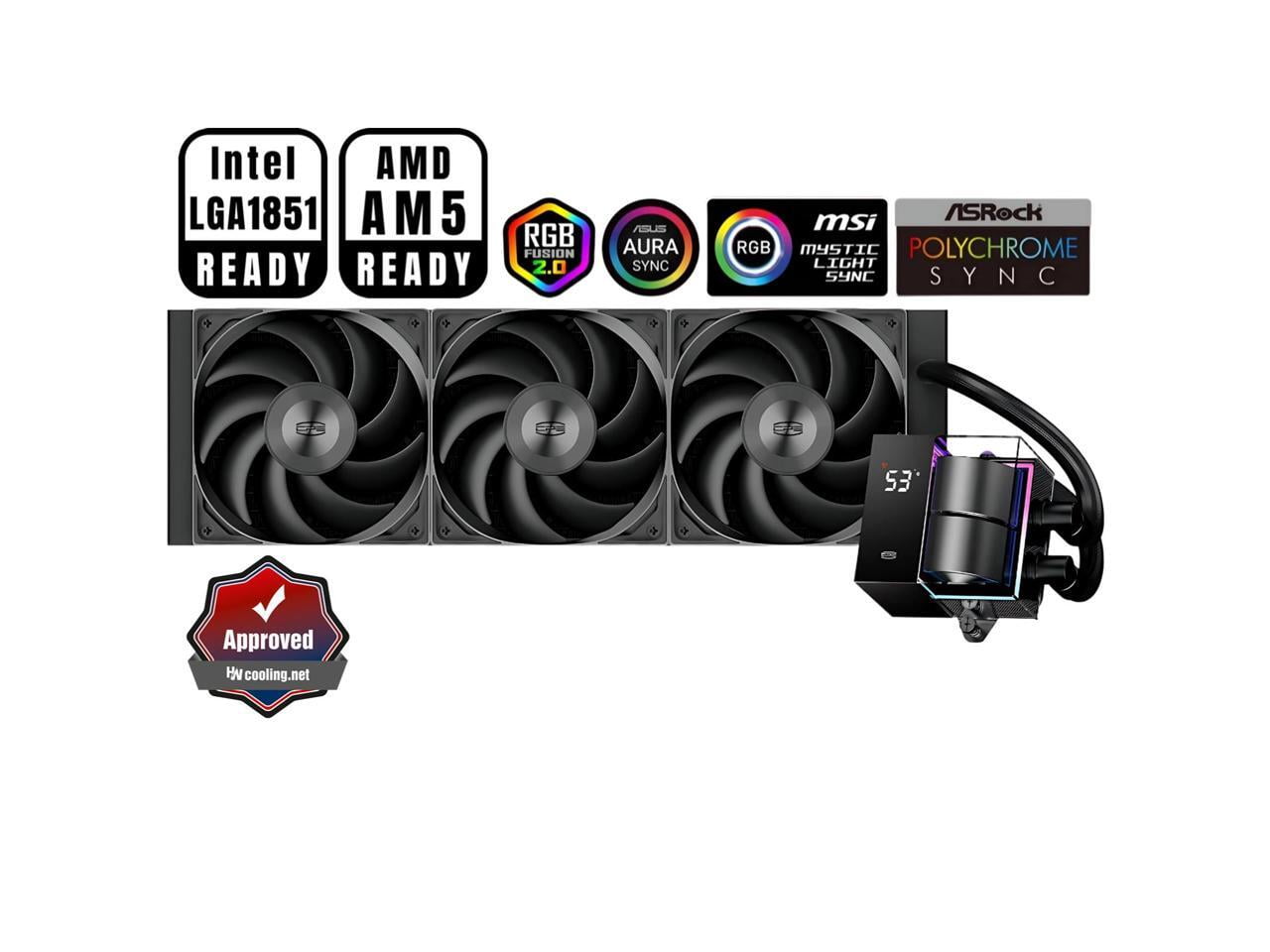 PCCOOLER CPS DS360 AIO CPU Liquid Cooler, 360mm Radiator, 310W TDP