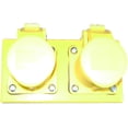 thumbnail image 1 of PCE - 16A, 110V, 2x Panel Mount CEE Sockets, 2P+E, Yellow, IP44, 1 of 1