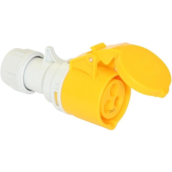 PCE - 16A, 110V, Cable Mount CEE Socket, 2P+E, Yellow, IP44