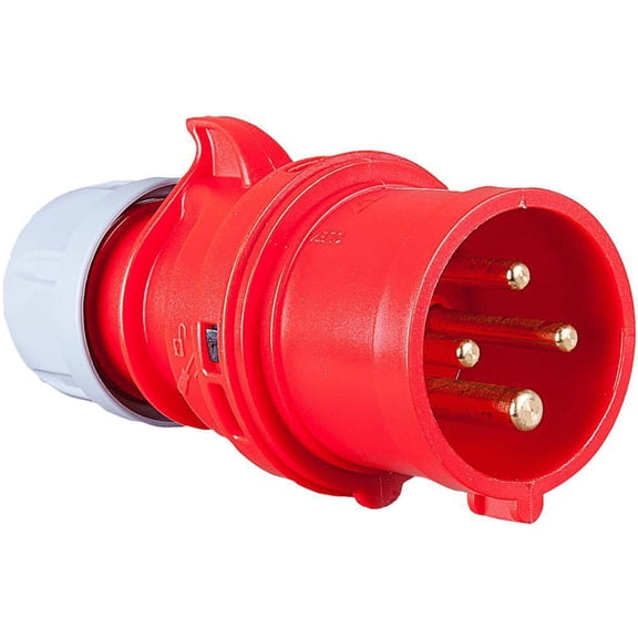 PCE - 16A, 400V, Cable Mount CEE Plug, 3P+E, Red, IP44
