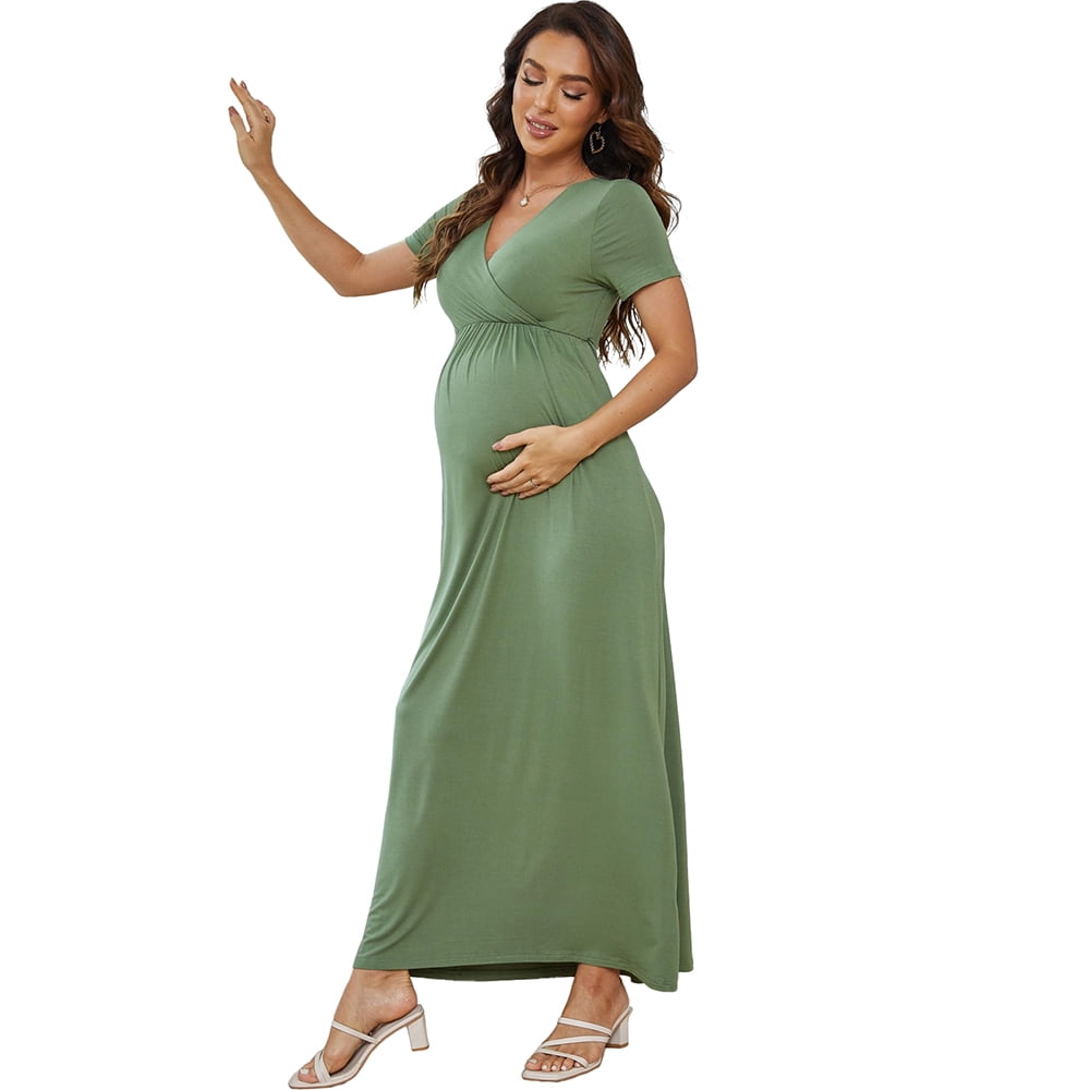 PCEAIIH Women Maternity Maxi Dress Casual Bodycon Dress Baby Shower