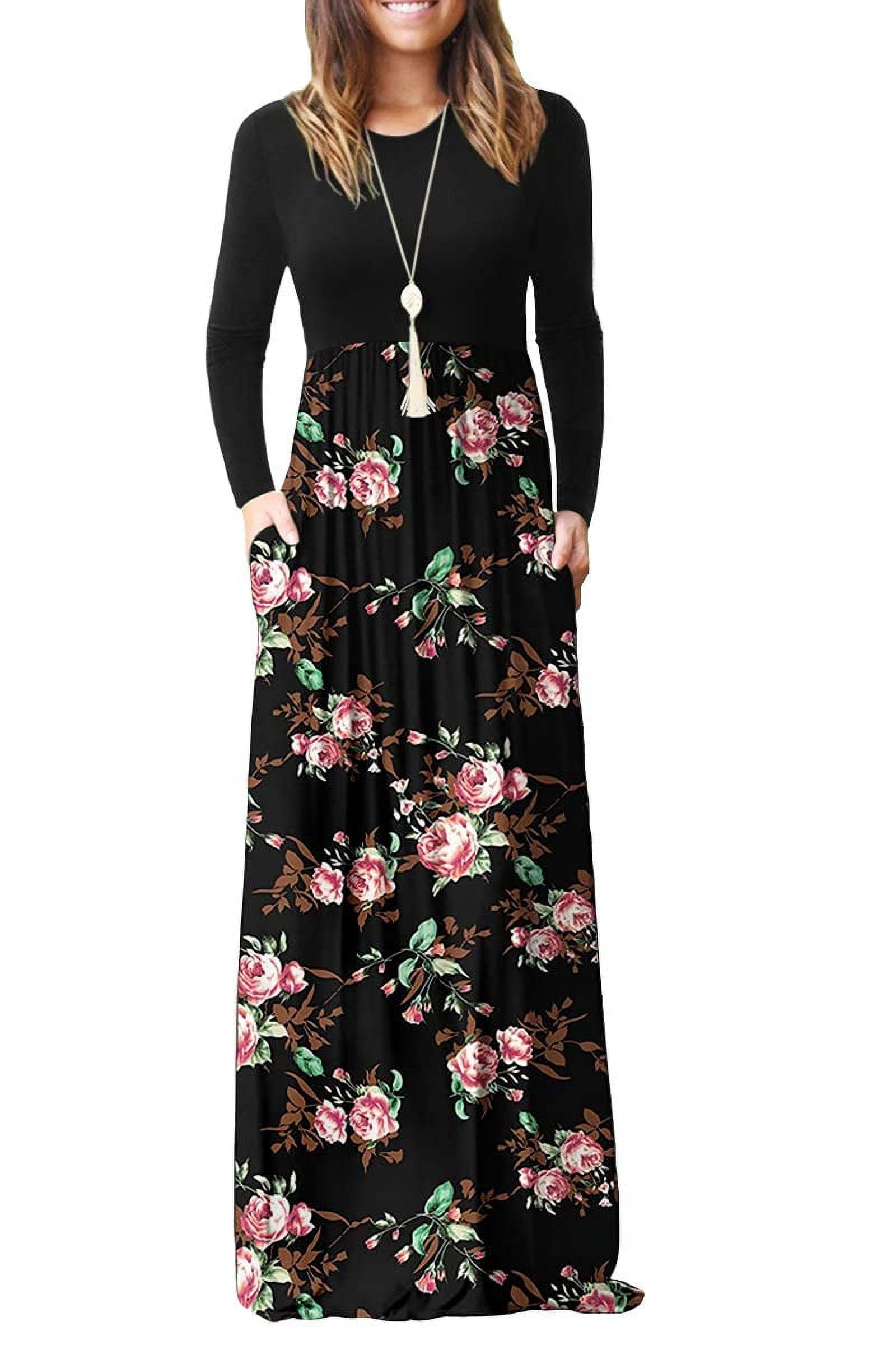 PCEAIIH Women's Long Sleeve Plain Maxi Dresses Casual Long Dresses with — free download