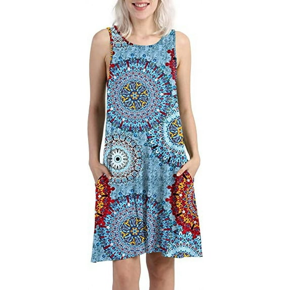 PCEAIIH Women's Sleeveless Swing Mini Dresses Summer Beach Sundress