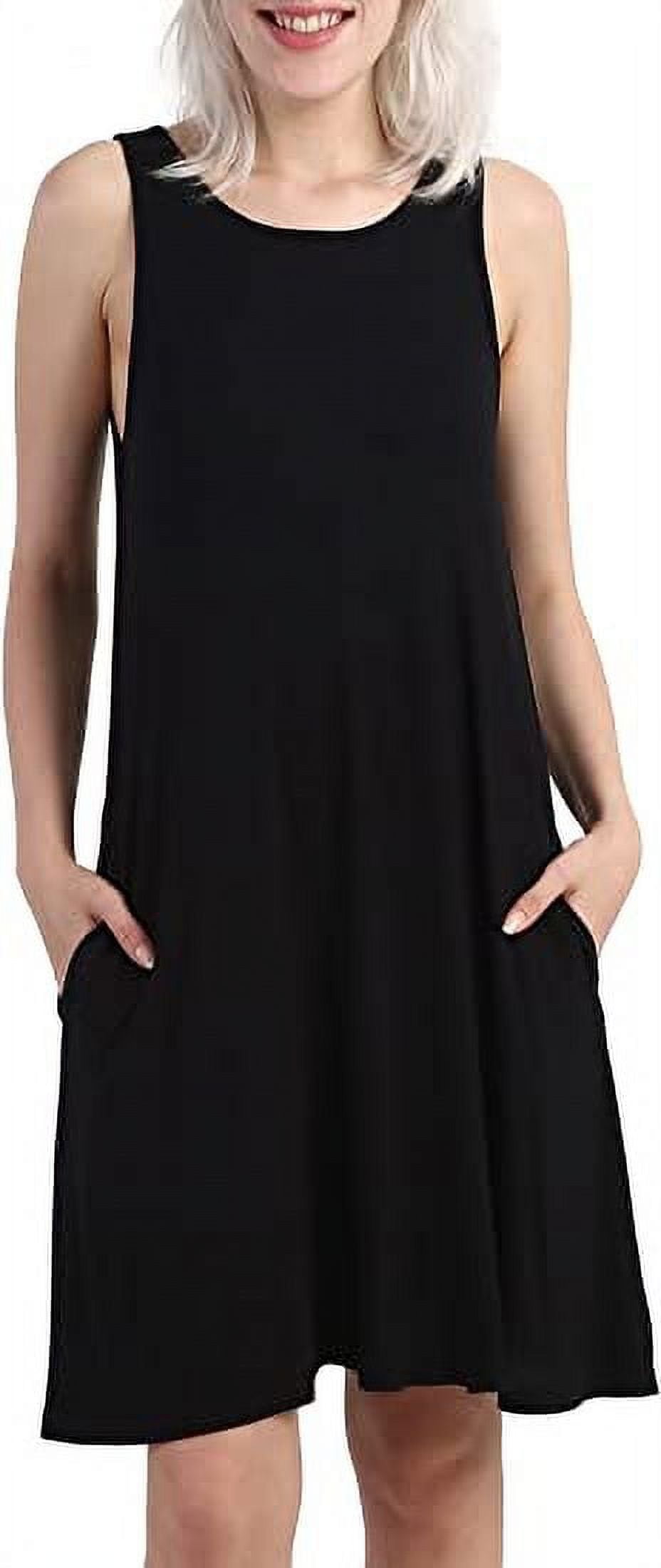 PCEAIIH Women's Summer Dresses 2024 Beach Casual Sleeveless Floral Print Tank Loose Sundress with Pocket