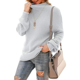 MOSHU Oversized Sweaters for Women Cable Knit Chunky Pullover