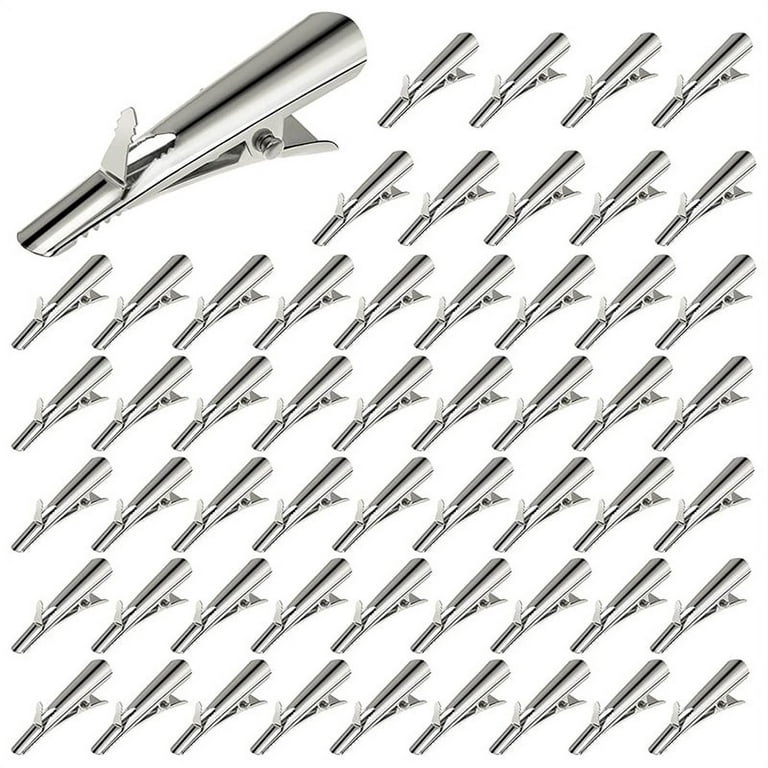 PCFVRKA 100-Pcs Mini Metal Alligator Clips for Crafts - Small Roach Clips  Spring Clips 45mm Alligator Hair Clips