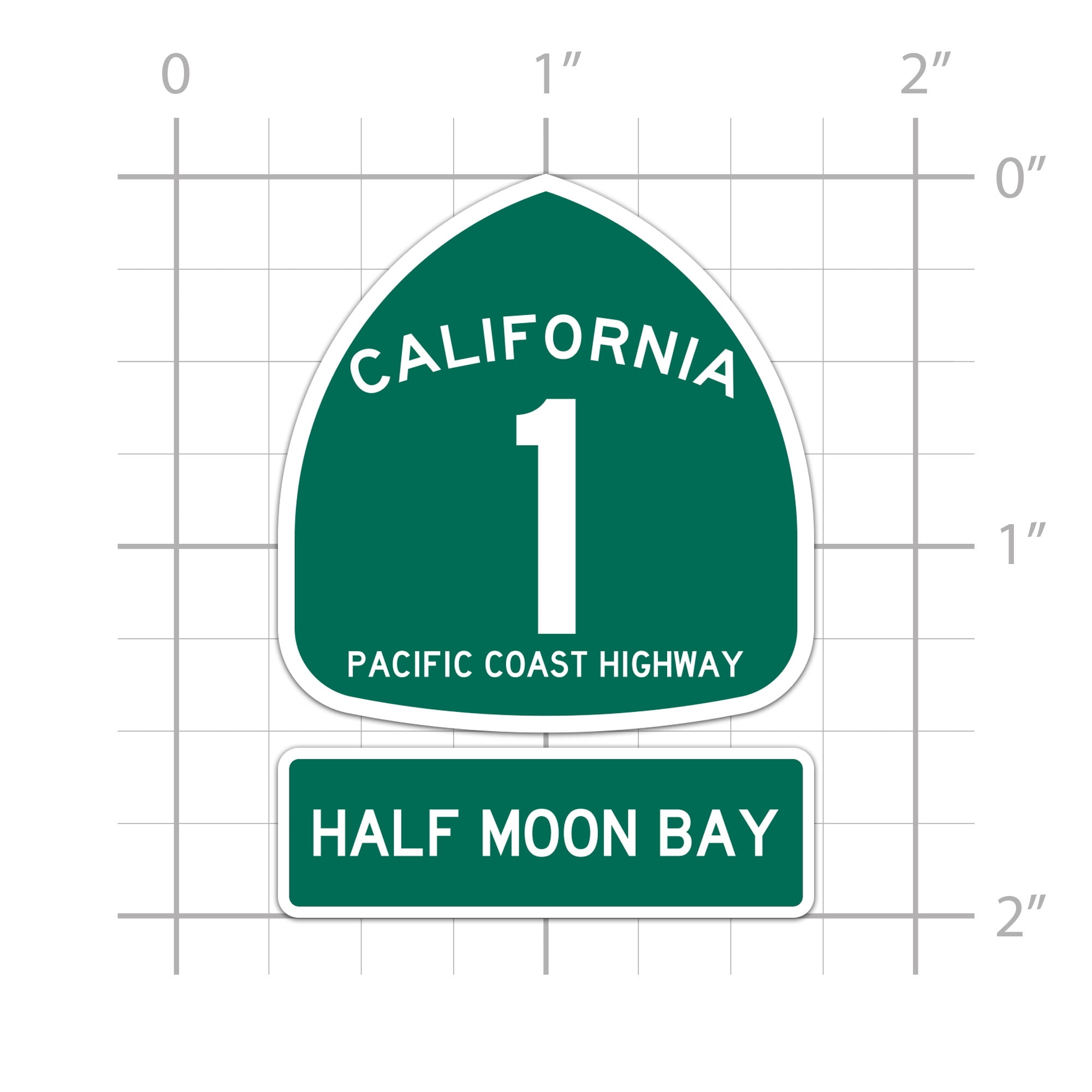 PCH 1 Half Moon Bay Sign Sticker for water bottle phone tumbler hard ...