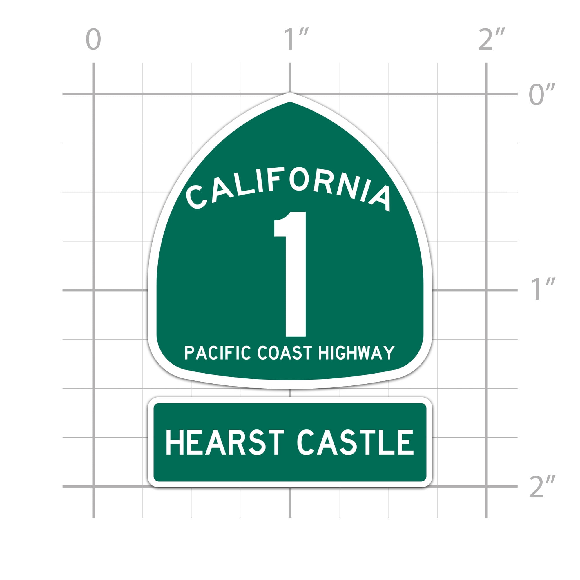 PCH 1 Hearst Castle Sign Sticker for water bottle phone tumbler hard ...