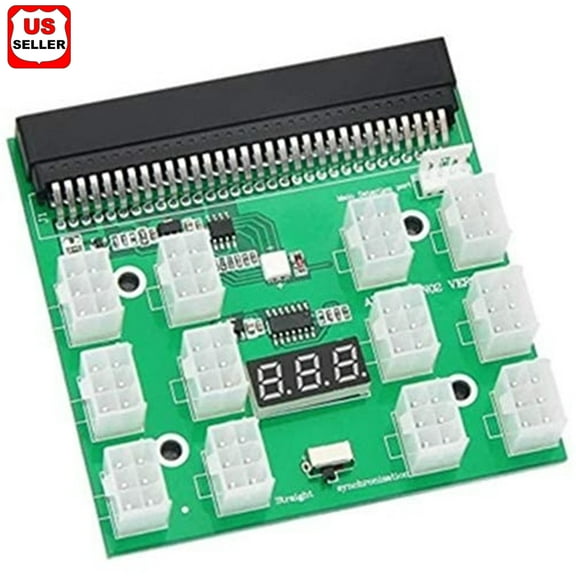 PCI-E 12V 64Pin to 12x 6Pin Power Supply Server Adapter Breakout Board for HP 1200W 750W PSU GPU Mining (Adapter Board Only)