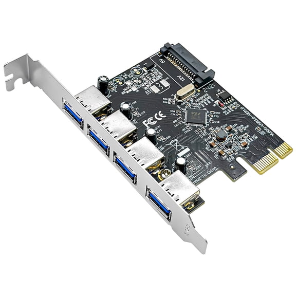 PCI-E 3.0 USB expansion card with built-in desktop adapter for 4-port PCIE to USB conversion