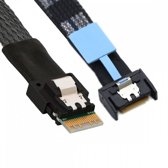 PCI-E 5.0 Mini Cool Edge IO MCIO PCI-E 4i 38Pin Male to SFF-8654 Slimline 4X Extender Cable 50cm