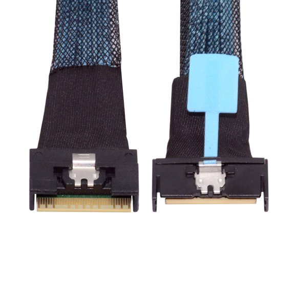 PCI-E 5.0 Mini Cool Edge IO MCIO PCI-E 8i 74Pin Male to Slimline SFF-8654 SAS 4.0 74Pin Male Extender Cable 50cm