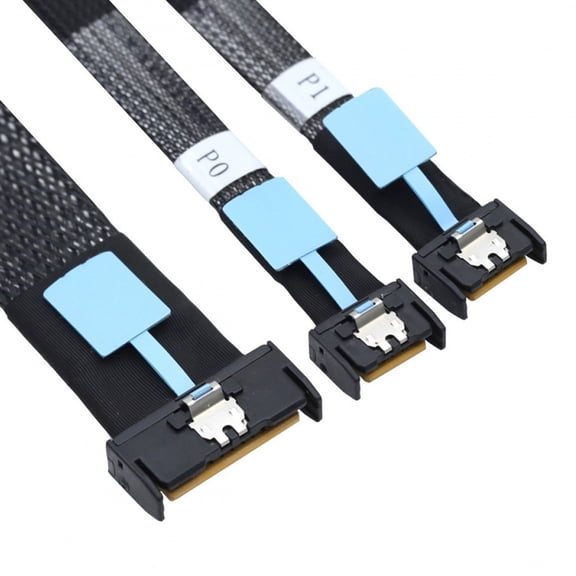 PCI-E 5.0 Mini Cool Edge IO MCIO STR PCI-E 8i 74Pin Male to Dual MCIO 38Pin Male Extender Cable 50cm