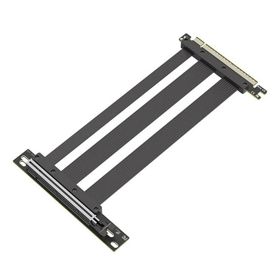 PCI-E 5.0 X16 Riser Cable Video Card Extension Shielded Flexible 90° Mounting GPU Extension Cord for PC Computer Black
