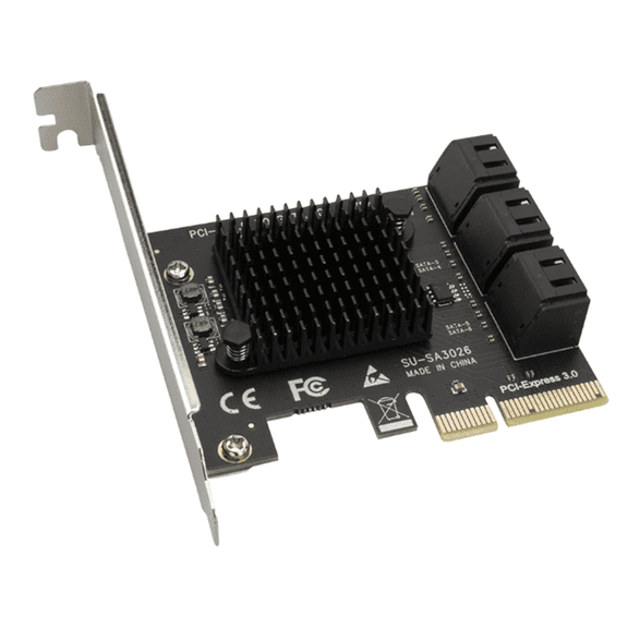 PCI-E 6 Ports SATA Card PCI-E 4X Cards PCI Express to SATA 3.0 6 Ports SATA III 6Gbps PCIE X4 Expansion Adapter Board