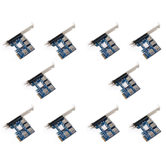 PCI-E Express Riser Card 1 to 4 USB 3.0 Slot Multiplier Hub Adapter