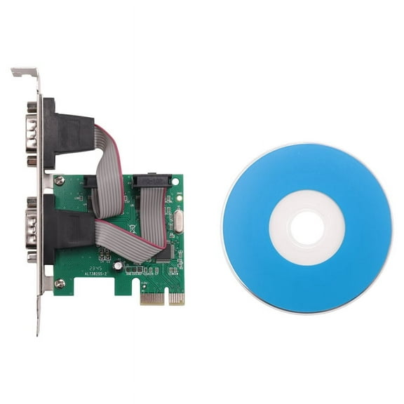 PCI-E PCI Express Dual Serial DB9 RS232 2 Ports Controller Adapter Card Green,1 x PCI-E Controller Card,Black, Silver Tone, Green