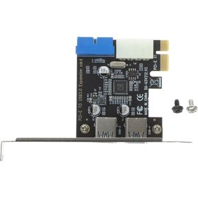 PCI-E USB 3.0 Adapter Card with 2 Ports, Aluminum Alloy Build, 5Gb/s Transfer Rate, Supports Multiple Systems, Desktop Expansion Card with Front 20pin Connector