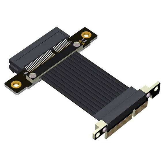 PCI-E X4 to X4 Extension Cable PCI Express Riser Extender Converter Adapter Support Network Card SSD USB Card 10CM,1 * Extension Cable,Black