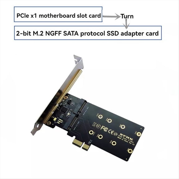 PCI-E to M2 Adapter PCI Express X1 2 Port B Key M.2 NGFF SATA SSD Adapter PCIE M2 Adapter Expansion Card Riser Card