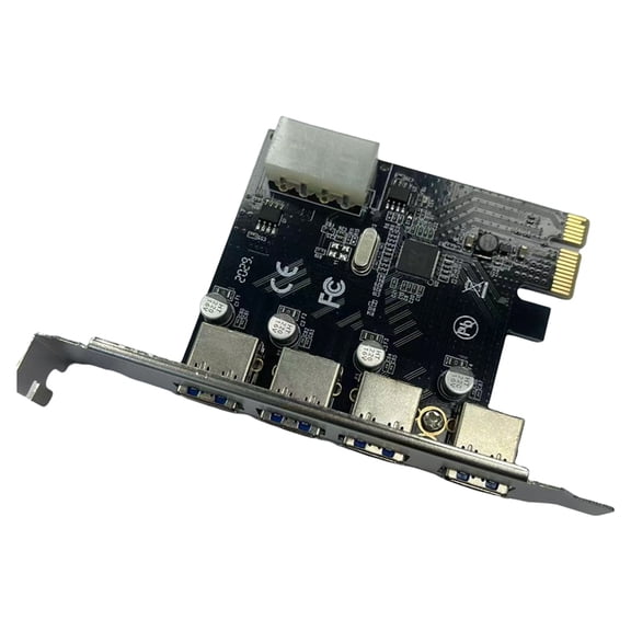 Desktop PCIE USB 3.0 Expansion Card 4-Port PCIe Adapter, 5Gbps, IDE Power