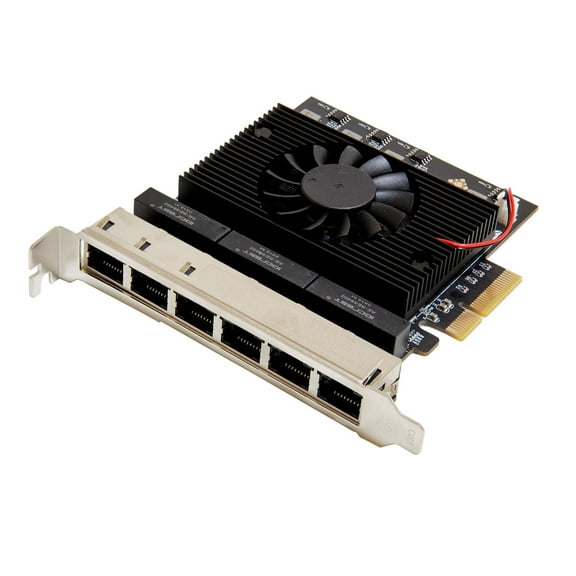 PCI-Express 2.1 6-Port 2.5GB Ethernet Card. Support 2.5G Lite (1G Data Rate) Mode. Support Hardware ECC (Error Correction Code) and CRC (Cyclic Redundancy Check). Auto-Negotiation with Extended Next P