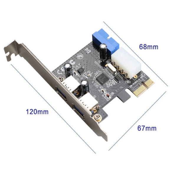 PCI Express PCI-E USB 3.0 Card 2 Ports Expresscard Mini USB3 Gigabit Card Adapter for Desktop Computer 5Gbps Super Speed
