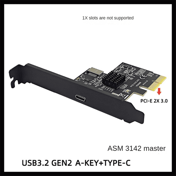 PCI-Express X2 to Type-E + Type-C Expansion Card USB3.2 for Desktop