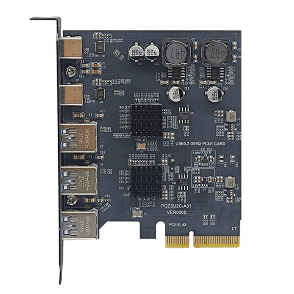 PCI Express X4 to 2Port Type C + 3 Port USB3.2 Gen2 10Gbps Adapter ASM3142 + VL822 Chip PCIE USB Expansion Card
