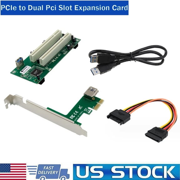 PCI-Express to PCI Adapter Card PCIe to Dual Pci Slot Expansion Card US