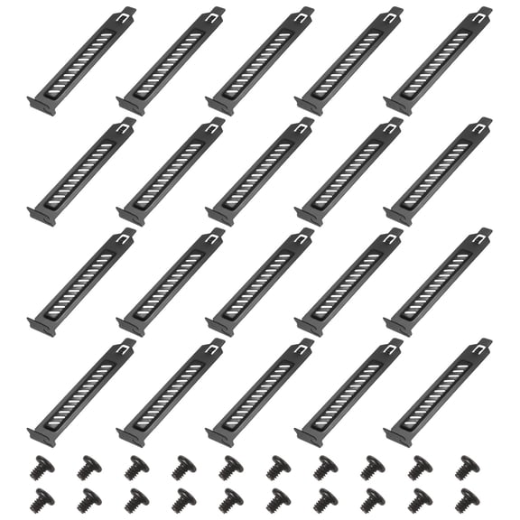 PCI Slot Cover Dust Filter 4.72 x 0.75 Inch, 20 Pcs Steel Dustproof Blanking Plate Ventilation Deflector Bracket Expansion Blank Plate with Screw for PC Computer Cases, Black