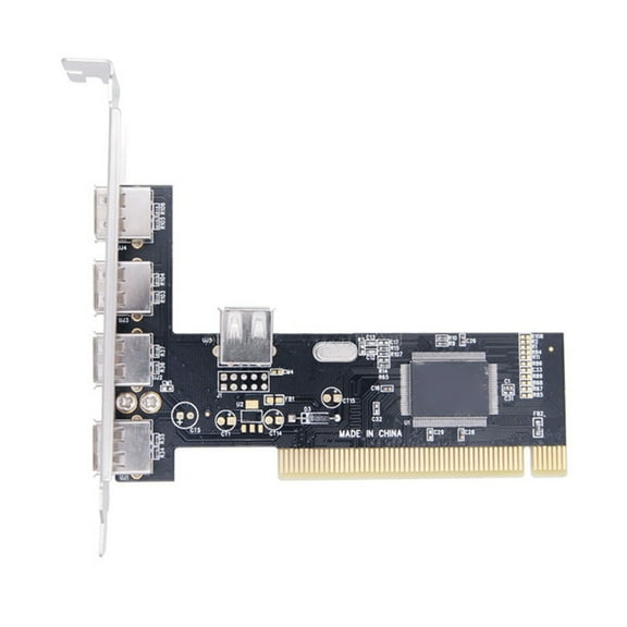PCI USB Card Adapter PCI to USB 2.0 5 Port 4 External 1 Internal Controller Adapter Card Expansion Card for Desktops