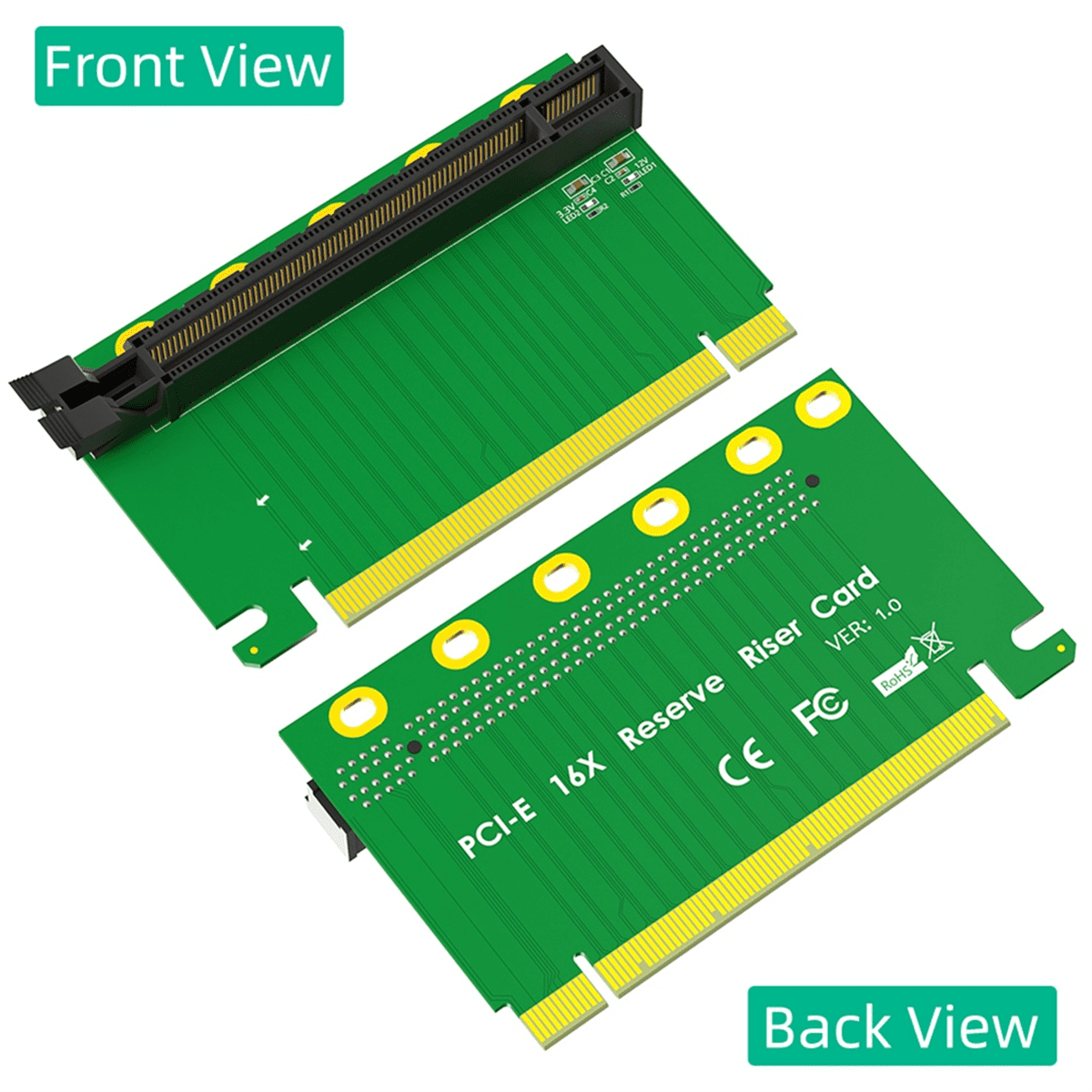 PCI-e 16X 3.0 90 Degree Reverse Male to Female Riser Card - Walmart.com