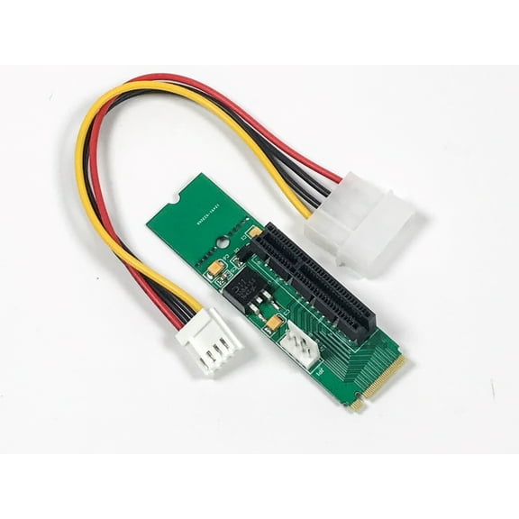 PCI-e 1X/4X Card to M.2 M Key 4 Lane Crypto Mining Adapter with CLKREQ