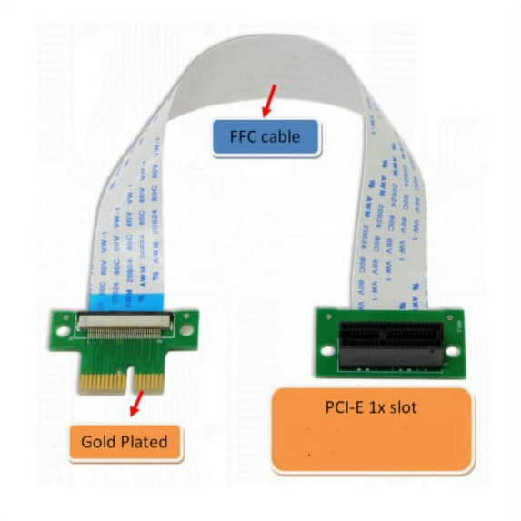 PCI-e Express 1X Riser Extender Card with High Speed Flexible Cable