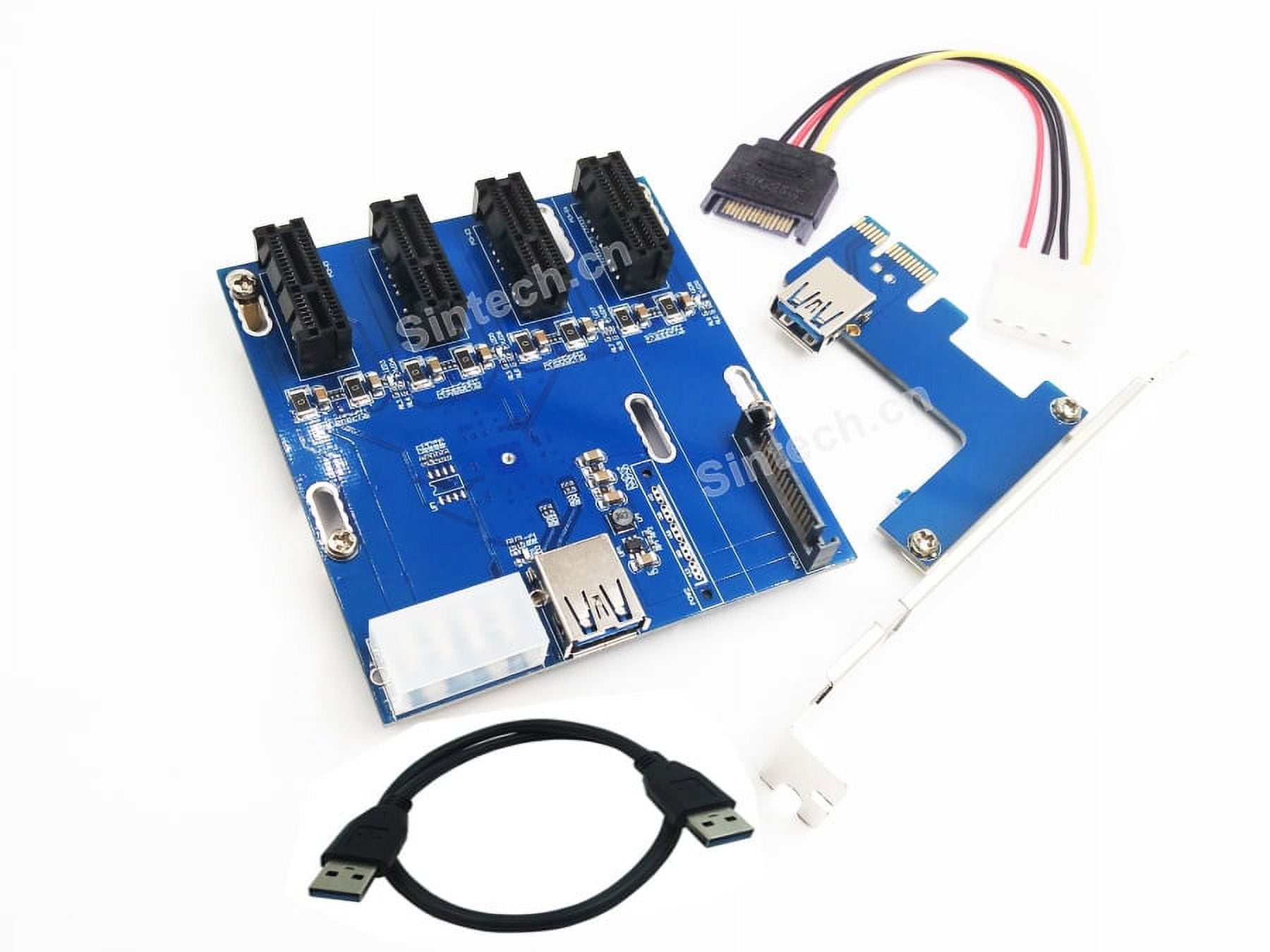 PCI-e Express 4 Port 1X Multiplier Riser Cable for Crypto Mining Bitcoin -  Walmart.com