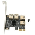 PCIE 1 to 4 Riser Card Black 4 USB 3.0 Ports Plug in Design X4 X8 X16