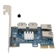PCIE 1 to 4 Riser Card Blue Plug in Design 4 USB 3.0 Ports X4 X8 X16