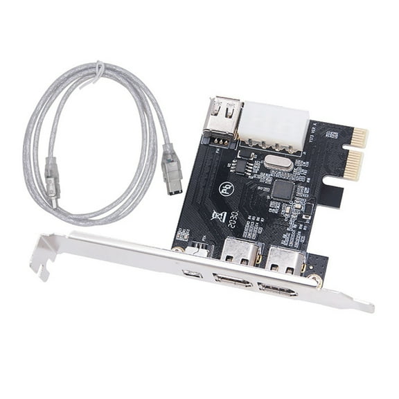 PCIE 1X 1394 Card with Firewire Adapter Desktop Computer PCIE 1X to 1394 Video Card for Desktop PC Accessories