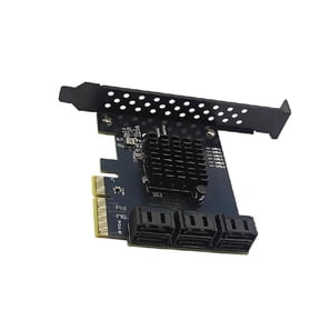 PCIE 1X/4X GEN3 to SATA3.0 6 Port 6Gbps Expansion Card RTL9100VB Chip