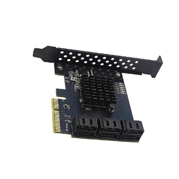 PCIE 1X/4X GEN3 to SATA3.0 6 Port 6Gbps Expansion Card RTL9100VB Chip