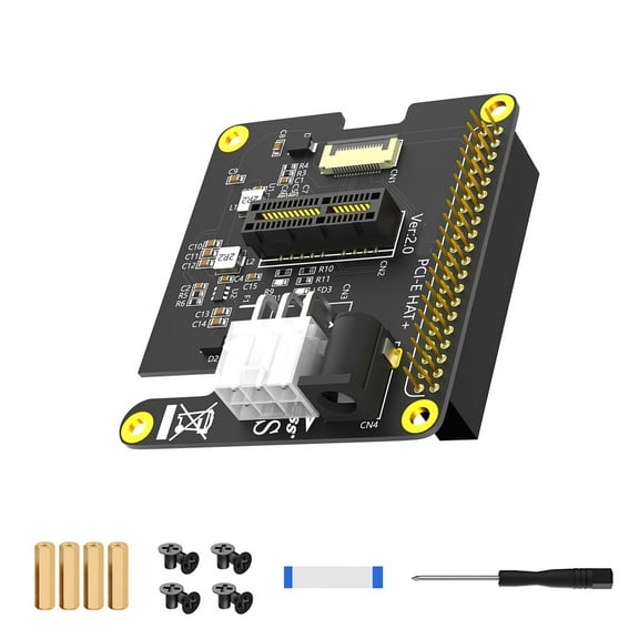 PCIE 1X Adapter with Cable 6Pin Connectors External 12V Power 40Pin GPIO Header for Development Board