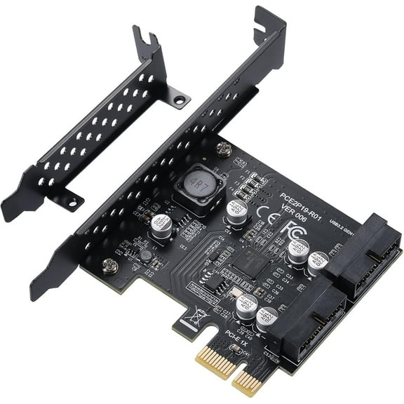 PCIE 2 Ports 19Pin PCIe SATA Expansion Card USB 3.0 Super Speed 5 Gbps PCI Express Card for Windows 11 10 8.1 8 7 XP