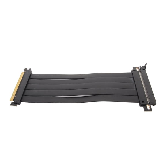 PCIE 4.0 X16 Extender Riser Cable High Shielding Property 180 Degree Flexible PCIE 4.0 Extension Cable for Graphics Card Black 30cm/11.8in