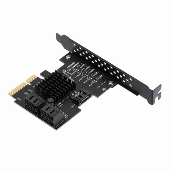 PCIE 4X GEN3 to SATA 3.0 Expansion Card 5 Port PCIExpress SATA3 Adapter 6Gbps with Heatsink for Computer Enthusiasts